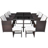 Garden Dining Set 27 pcs. Brown Poly Rattan