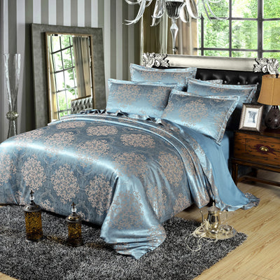 4-Piece Cotton and Satin Bedding Set