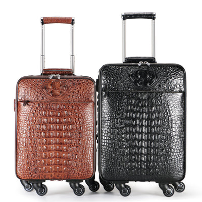 Real leather Crocodile Pattern Suitcase