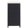 7 pcs. Garden Bar Set with Black Polyrattan Pads