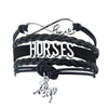 Hand-woven horse charm braided bracelet