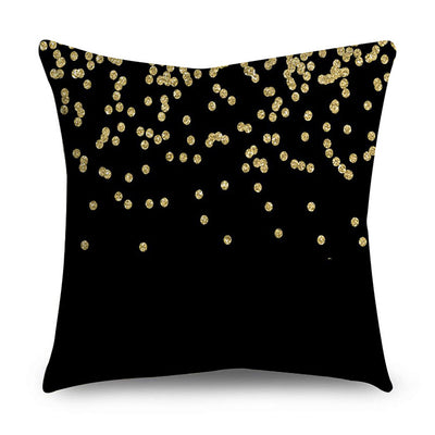 2 Piece Set Black Gold Cushion Covers