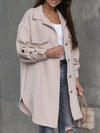 Solid Color Woolen Double Breasted Coat