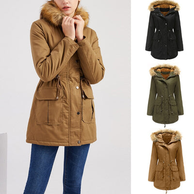 Hooded Fur Collar Jacket