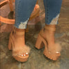 Thick-Heeled Warm Sandals