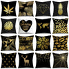 2 Piece Set Black Gold Cushion Covers