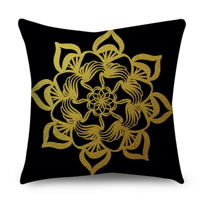 2 Piece Set Black Gold Cushion Covers