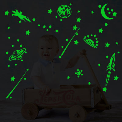 Stars and Moon Luminous Stickers