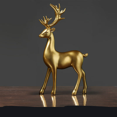 Golden Deer Resin Ornament