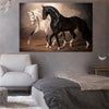 Canvas With Black And White Horses