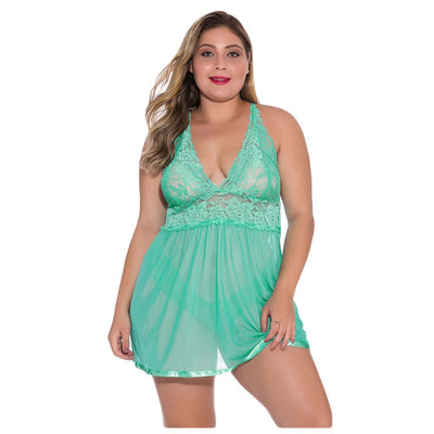 V Neck Lace Babydoll Sleepwear