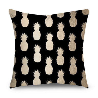 2 Piece Set Black Gold Cushion Covers