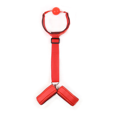 Hand Buckles + Mouth Plug Collar Bondage Toy