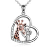 Giraffe Being Embraced by Ladies Hands Necklace - Casa Loréna Store