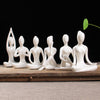 Abstract Art Ceramic Yoga Figurines 6 Pce Set