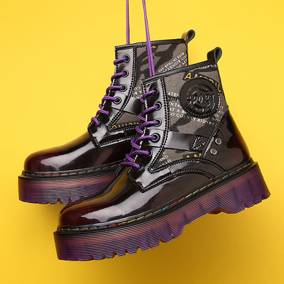 Leather Dr Martin Boots High-Top Laces