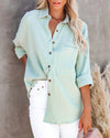 V Neck Ladies Cotton Linen Shirt