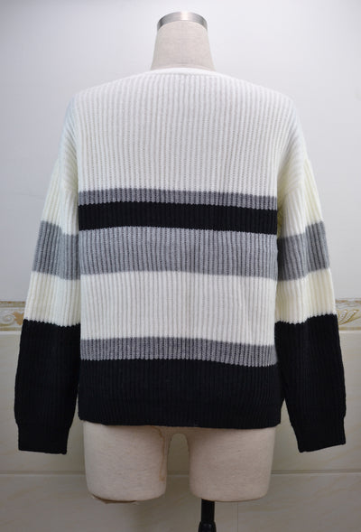 Cardigan Jacket Stitching Sweater Top
