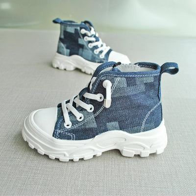 Children's Mid-high-top Zipper Canvas Shoes - Casa Loréna Store