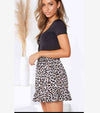 Leopard-Print Elasticated Ruffled Skirt