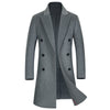 Double-Breasted Woolen Coat Shin Length