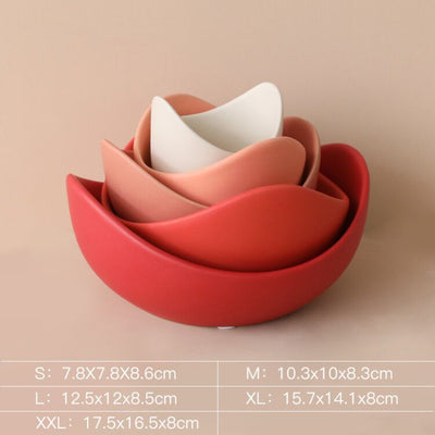 Colorful Lotus Ceramic Bowls Set