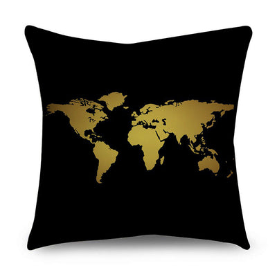 2 Piece Set Black Gold Cushion Covers