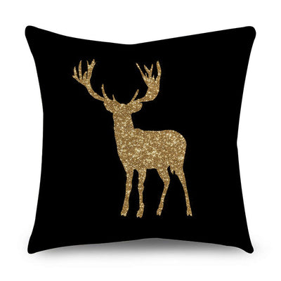 2 Piece Set Black Gold Cushion Covers