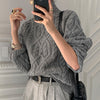 Long Sleeve Turtleneck Pullover Knitted Sweater