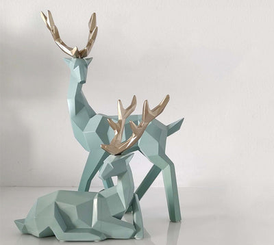 Sculpture Resin Deer Statue Set