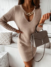 Long Sleeve V-Neck Dress