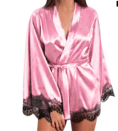 Silk Lace Lingerie Nightdress Robe