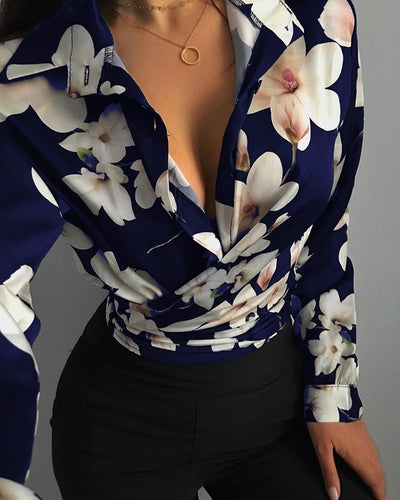 Long Sleeve Print Shirt