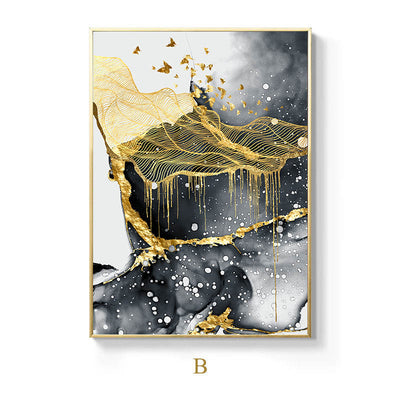 Golden Black And White Wall Art