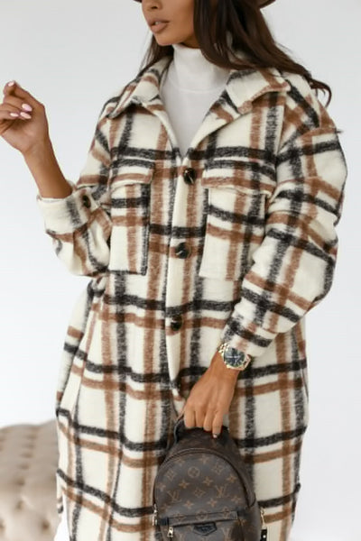 Lapel Casual Long Woolen Coat