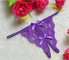 Transparent Bow Lace Ladies Crotchless Thong