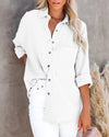 V Neck Ladies Cotton Linen Shirt