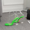 Women's High Heels With Open-Toe PVC Rhinestone Back