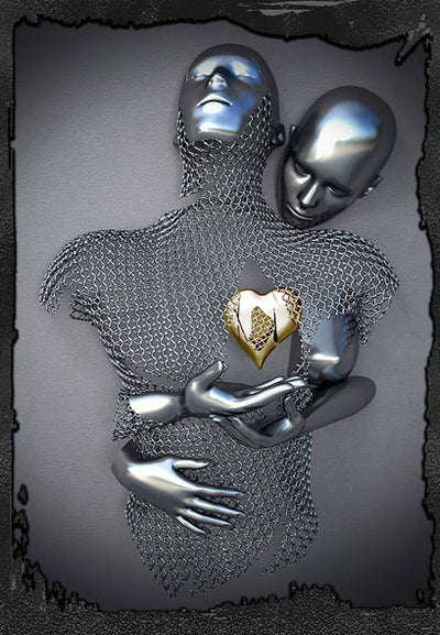Metal Statue Art Canvas Painting