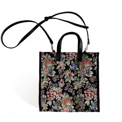 Canvas Embroidered Shoulder Bag