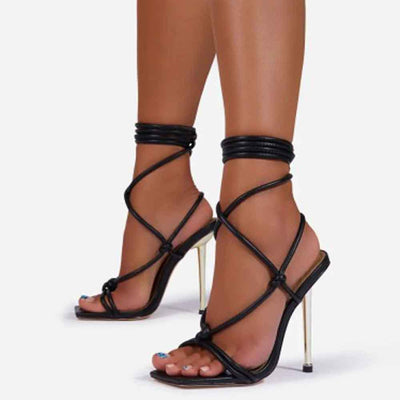 Explosive Style All Match Lace Up Women's Shoes With Stiletto High Heels
