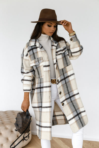 Lapel Casual Long Woolen Coat