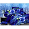 3D Blue Rose Printed Bedding