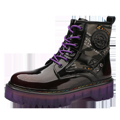 Leather Dr Martin Boots High-Top Laces