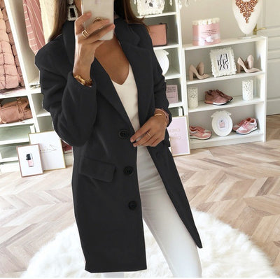 Double-Breasted Woolen Coat